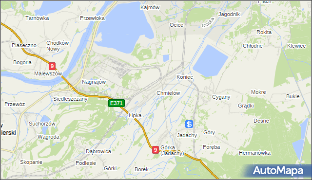 mapa Chmielów gmina Nowa Dęba, Chmielów gmina Nowa Dęba na mapie Targeo