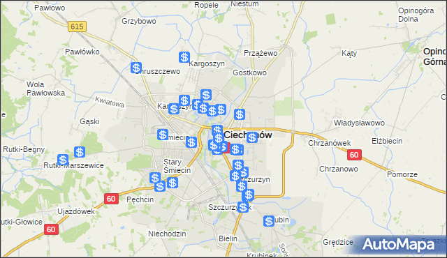 mapa Ciechanów, Ciechanów na mapie Targeo