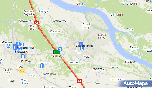 mapa Ciechocinek, Ciechocinek na mapie Targeo