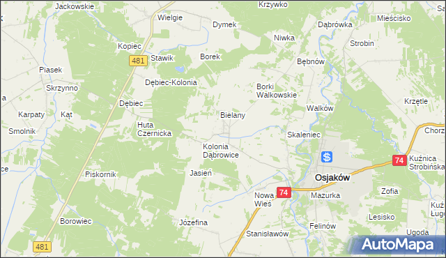 mapa Czernice gmina Osjaków, Czernice gmina Osjaków na mapie Targeo