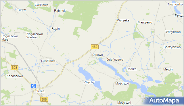 mapa Dalewo gmina Śrem, Dalewo gmina Śrem na mapie Targeo