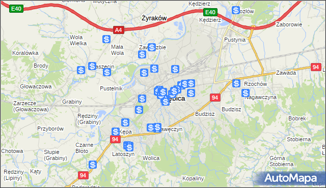 mapa Dębicy, Dębica na mapie Targeo