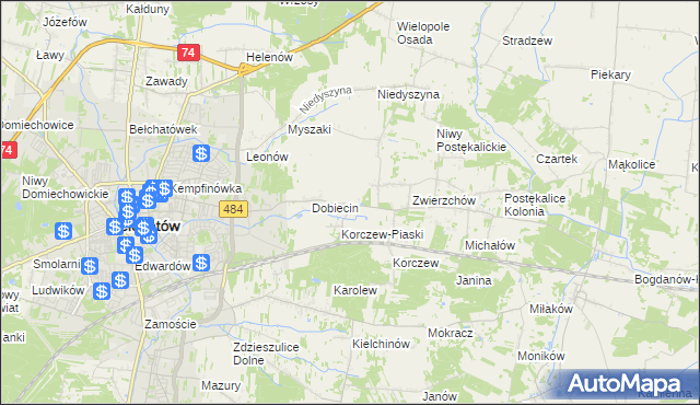 mapa Dobiecin Osada, Dobiecin Osada na mapie Targeo