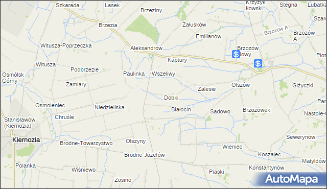 mapa Dobki gmina Iłów, Dobki gmina Iłów na mapie Targeo