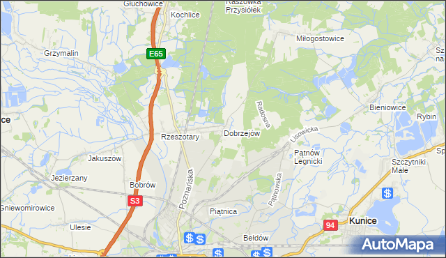 mapa Dobrzejów, Dobrzejów na mapie Targeo