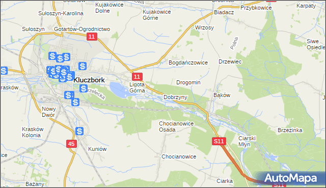 mapa Dobrzyny, Dobrzyny na mapie Targeo