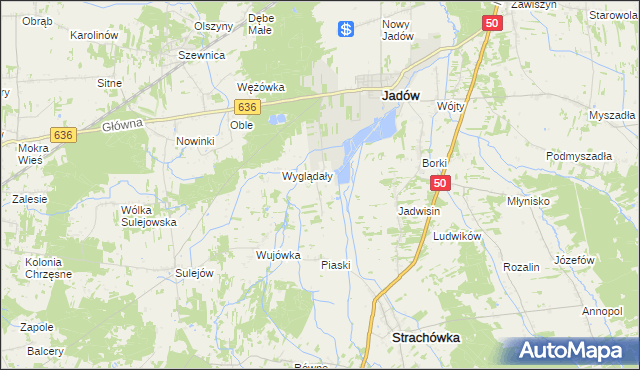 mapa Dzierżanów gmina Jadów, Dzierżanów gmina Jadów na mapie Targeo
