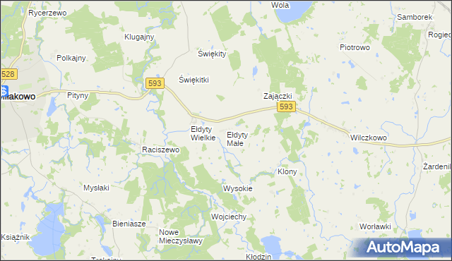 mapa Ełdyty Małe, Ełdyty Małe na mapie Targeo