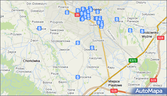 mapa Głowienka, Głowienka na mapie Targeo