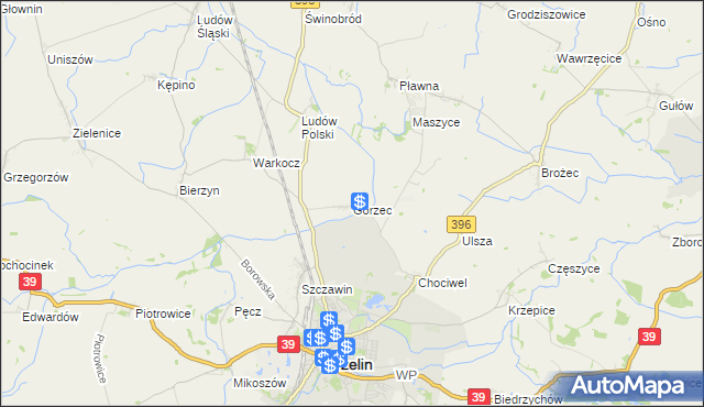 mapa Górzec, Górzec na mapie Targeo