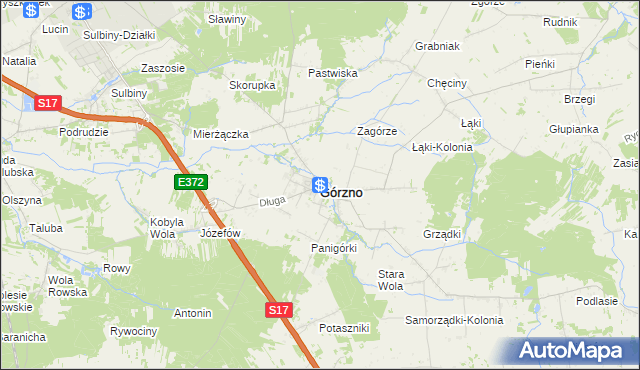 mapa Górzno powiat garwoliński, Górzno powiat garwoliński na mapie Targeo