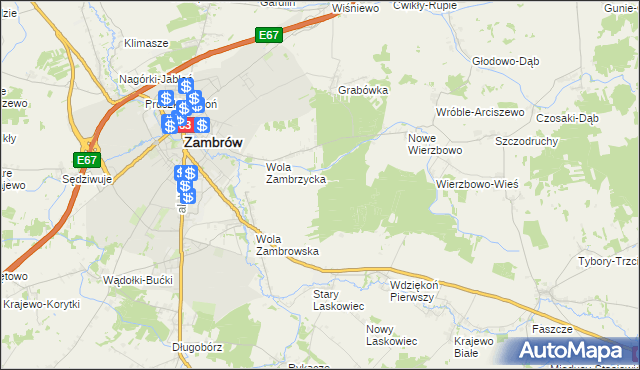 mapa Grabówka Gajówka, Grabówka Gajówka na mapie Targeo