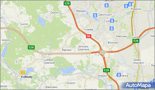 mapa Jankowo Gdańskie, Jankowo Gdańskie na mapie Targeo