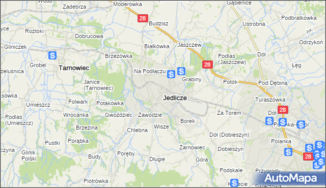 mapa Jedlicze, Jedlicze na mapie Targeo
