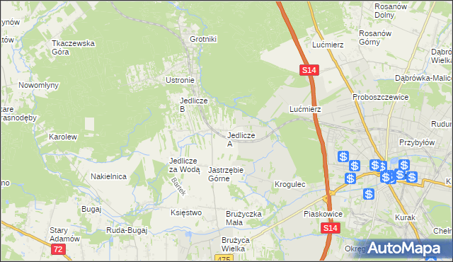 mapa Jedlicze A, Jedlicze A na mapie Targeo