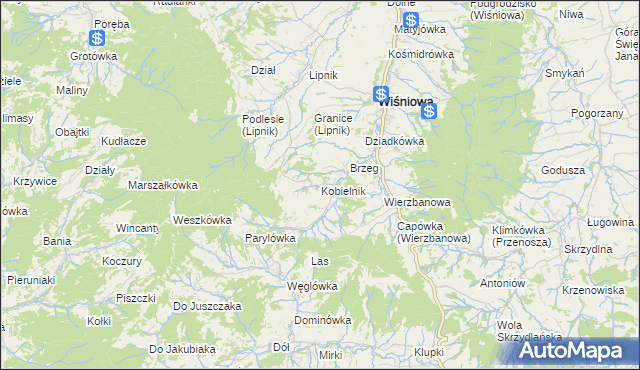 mapa Kobielnik, Kobielnik na mapie Targeo