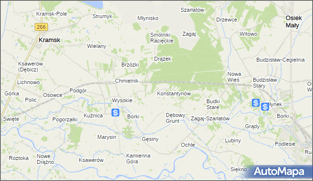 mapa Konstantynów gmina Kramsk, Konstantynów gmina Kramsk na mapie Targeo