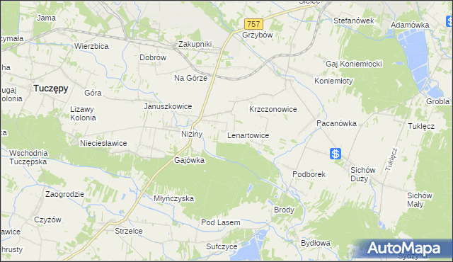 mapa Lenartowice gmina Staszów, Lenartowice gmina Staszów na mapie Targeo