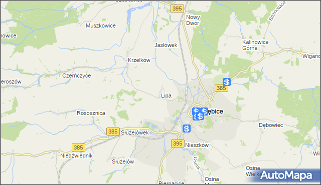 mapa Lipa gmina Ziębice, Lipa gmina Ziębice na mapie Targeo