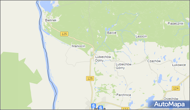 mapa Lubiechów Dolny, Lubiechów Dolny na mapie Targeo