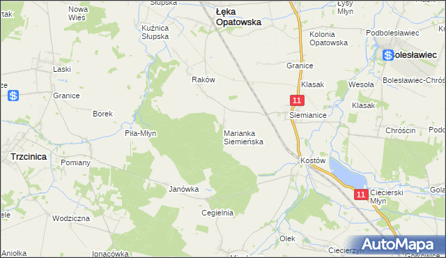 mapa Marianka Siemieńska, Marianka Siemieńska na mapie Targeo