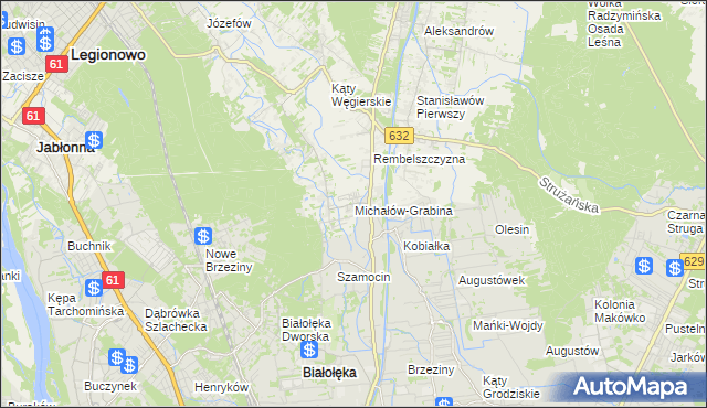 mapa Michałów-Grabina, Michałów-Grabina na mapie Targeo