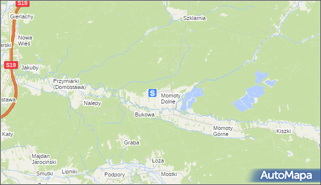 mapa Momoty Dolne, Momoty Dolne na mapie Targeo