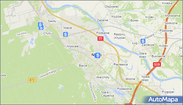 mapa Nisko, Nisko na mapie Targeo