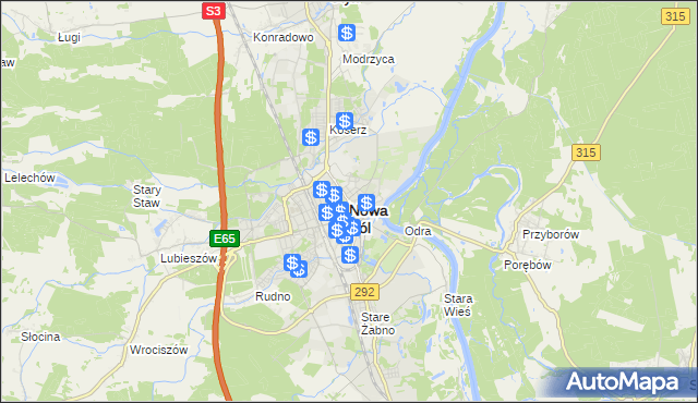 mapa Nowa Sól, Nowa Sól na mapie Targeo