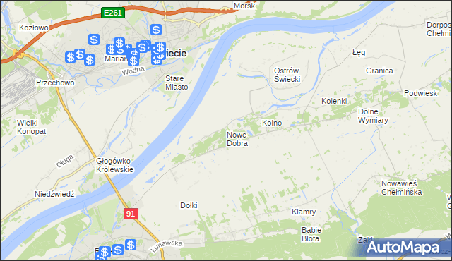 mapa Nowe Dobra gmina Chełmno, Nowe Dobra gmina Chełmno na mapie Targeo