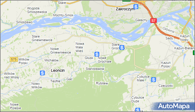 mapa Nowe Grochale, Nowe Grochale na mapie Targeo
