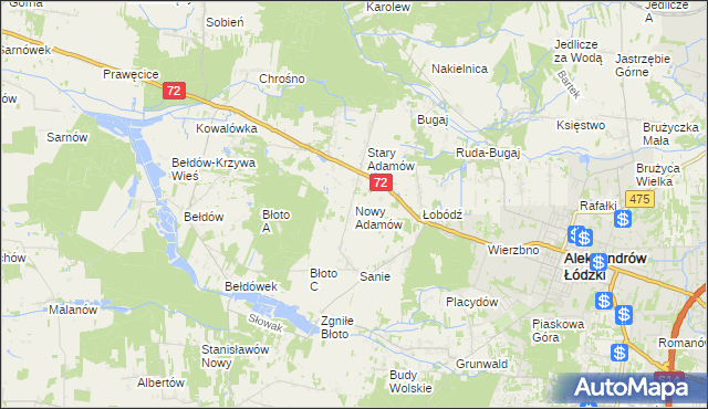 mapa Nowy Adamów, Nowy Adamów na mapie Targeo