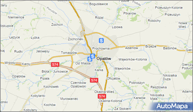 mapa Opatów, Opatów na mapie Targeo