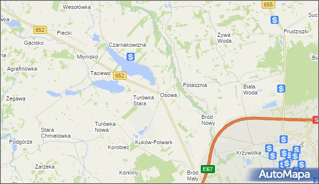 mapa Osowa gmina Suwałki, Osowa gmina Suwałki na mapie Targeo