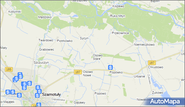 mapa Osowo Stare, Osowo Stare na mapie Targeo