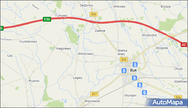 mapa Pawłówko gmina Buk, Pawłówko gmina Buk na mapie Targeo