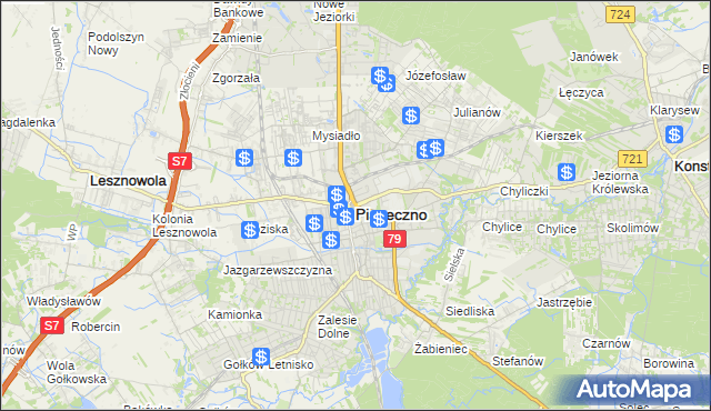 mapa Piaseczno, Piaseczno na mapie Targeo