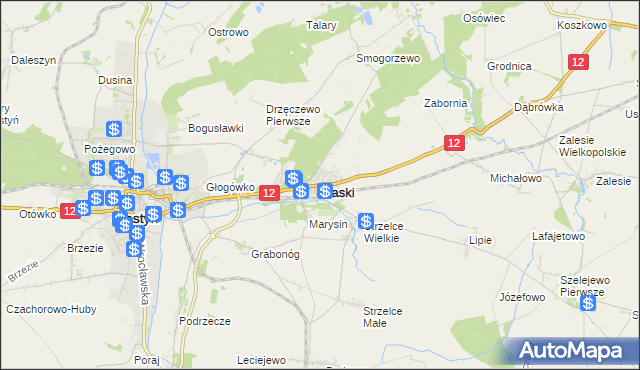 mapa Piaski powiat gostyński, Piaski powiat gostyński na mapie Targeo