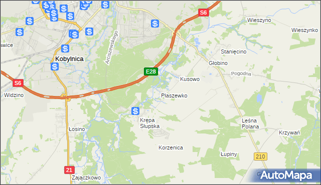 mapa Płaszewko, Płaszewko na mapie Targeo