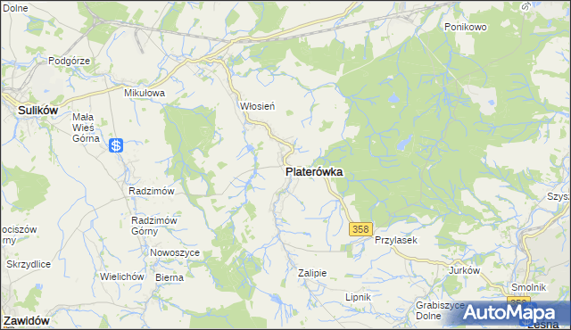 mapa Platerówka, Platerówka na mapie Targeo