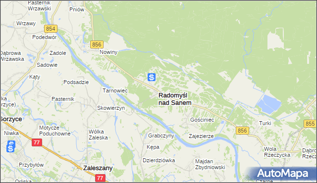 mapa Radomyśl nad Sanem, Radomyśl nad Sanem na mapie Targeo
