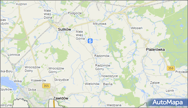 mapa Radzimów, Radzimów na mapie Targeo