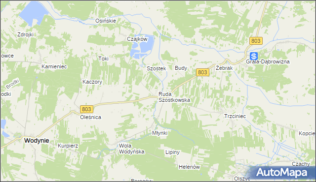 mapa Ruda Szostkowska, Ruda Szostkowska na mapie Targeo