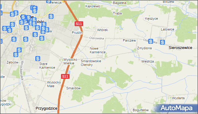 mapa Sadowie gmina Ostrów Wielkopolski, Sadowie gmina Ostrów Wielkopolski na mapie Targeo