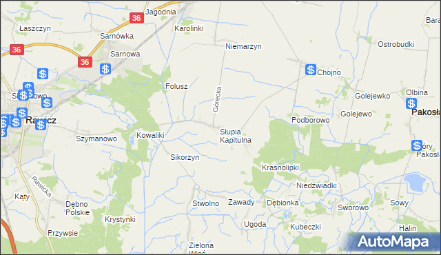 mapa Słupia Kapitulna, Słupia Kapitulna na mapie Targeo