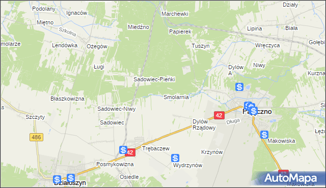 mapa Smolarnia gmina Siemkowice, Smolarnia gmina Siemkowice na mapie Targeo