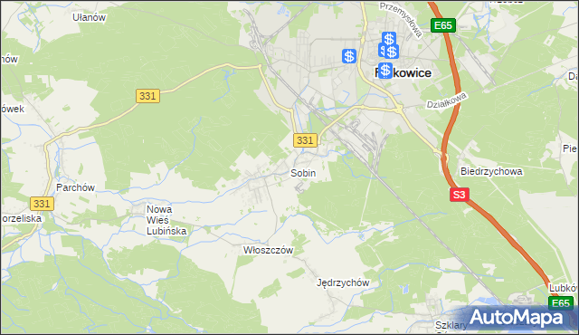 mapa Sobin, Sobin na mapie Targeo