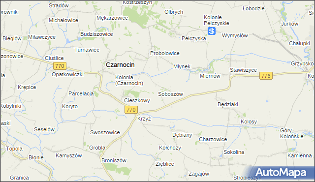 mapa Soboszów, Soboszów na mapie Targeo
