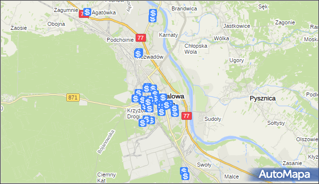 mapa Stalowa Wola, Stalowa Wola na mapie Targeo