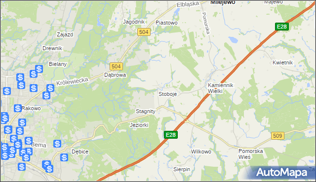 mapa Stoboje, Stoboje na mapie Targeo
